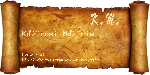 Károsi Mária névjegykártya