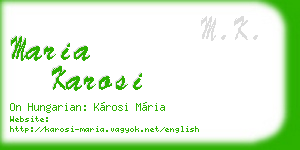 maria karosi business card
