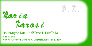 maria karosi business card